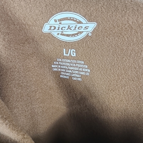 Dickies Men's Brown Hoodie Water Repellent Sleeve Logo Sweatshirt Sz L NWT - Picture 2 of 6